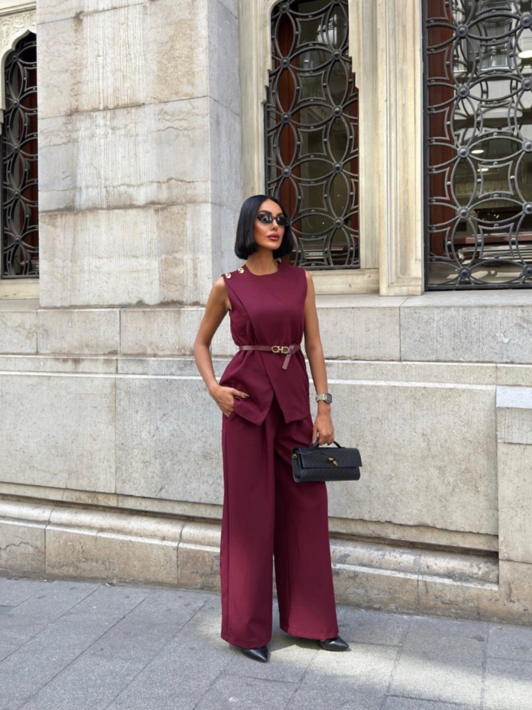Ensemble tailleur bordeaux
