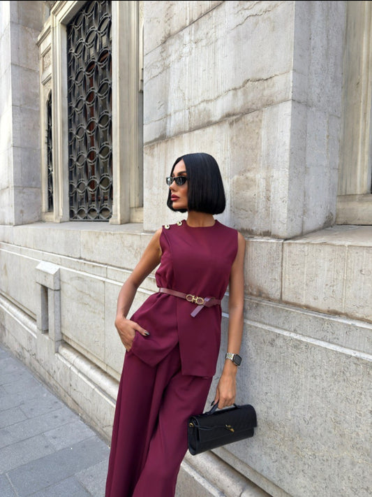 Ensemble tailleur bordeaux